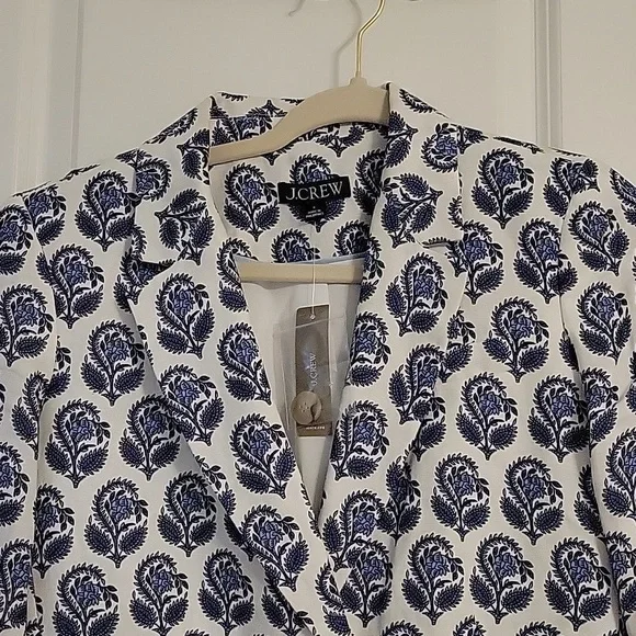 Helena blazer in bouquet block print Chelsea linen-cupro blend - Picture 4 of 5